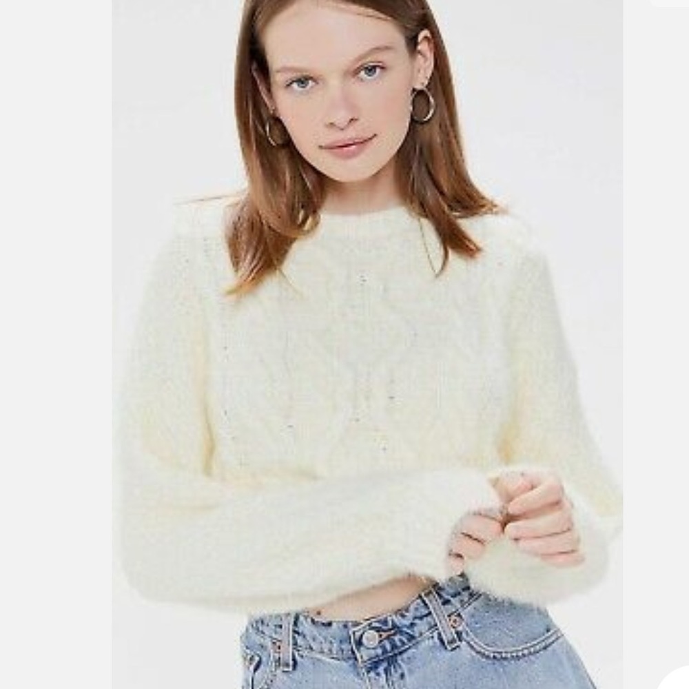 Urban Outfitters Balloon Sleeve Eyelash Sweater